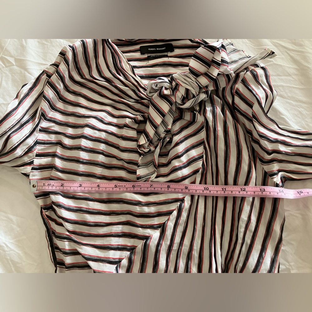 Isabel Marant striped top size 34 with a tie and exposed zipper - Picture 9 of 9